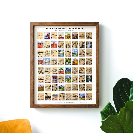 Native Maps National Parks Scratch-Off Print by West Elm