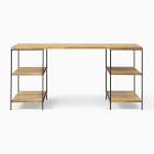 Industrial Storage 3-Piece Modular Desk w/ Open Shelves (64")