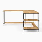 Industrial Storage Modular L-Shaped Desk w/ Open Shelves (64")