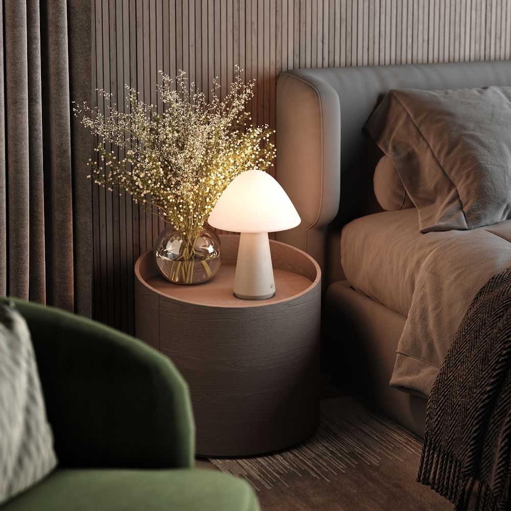 Illaria Cordless Mushroom Table Lamp (12") by West Elm
