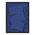 Open Box: Free Form in Deep Blue by The Holly Collective, Canvas Floater Frame (30" x 40") - Black Maple