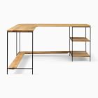 Industrial Storage Modular L-Shaped Desk w/ Open Shelves (64")