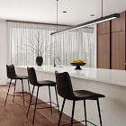 Modern Channeled Back Bar &amp; Counter Stools (Set of 2)