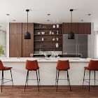 Modern Channeled Back Bar &amp; Counter Stools (Set of 2)