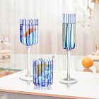 Stripe Champagne Flute Glasses (Set of 4)