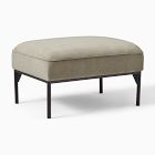 Open Box: Penn Ottoman Performance Distressed Velvet Dune, Black