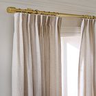 Open Box: Pleated European Flax Linen Light Filtering Curtain (96"W x 96"L) - Natural Flax