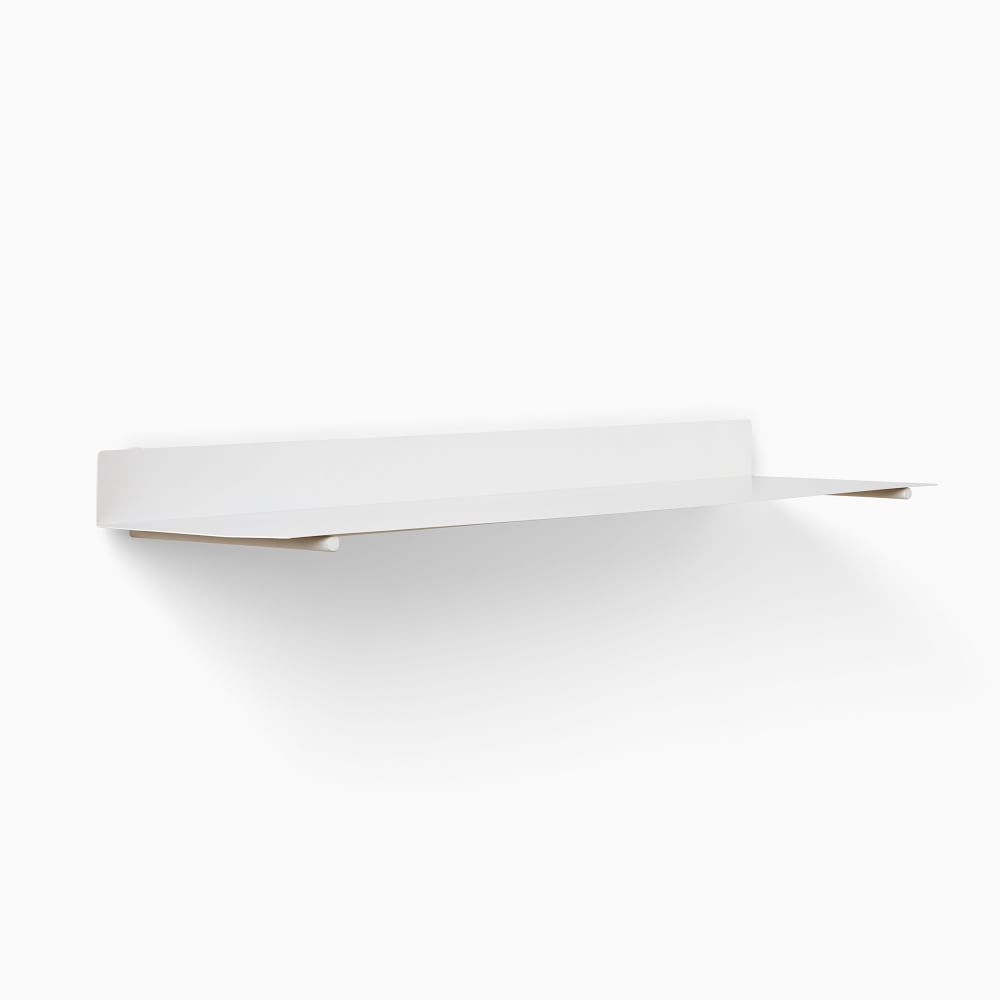 Floating Lines Single Shelves - White - White, 36"