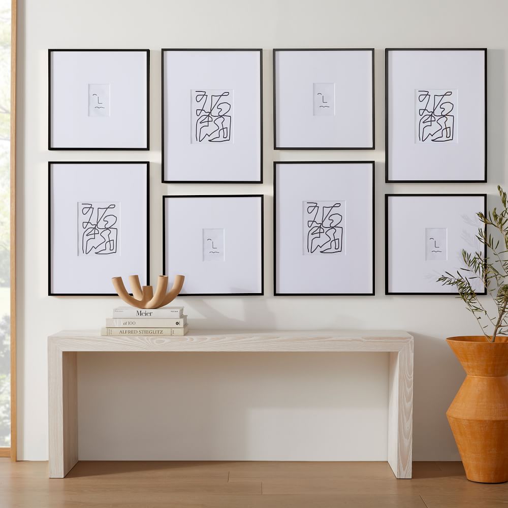 The Long Hallway Classic Gallery Frames Set (Set of 8) - Metal, Black, Set of 8
