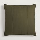 Open Box: European Flax Linen Box Stitch Sham, Euro - Dark Olive