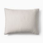Open Box: European Flax Linen Pom Pom Sham, Standard - Natural Flax