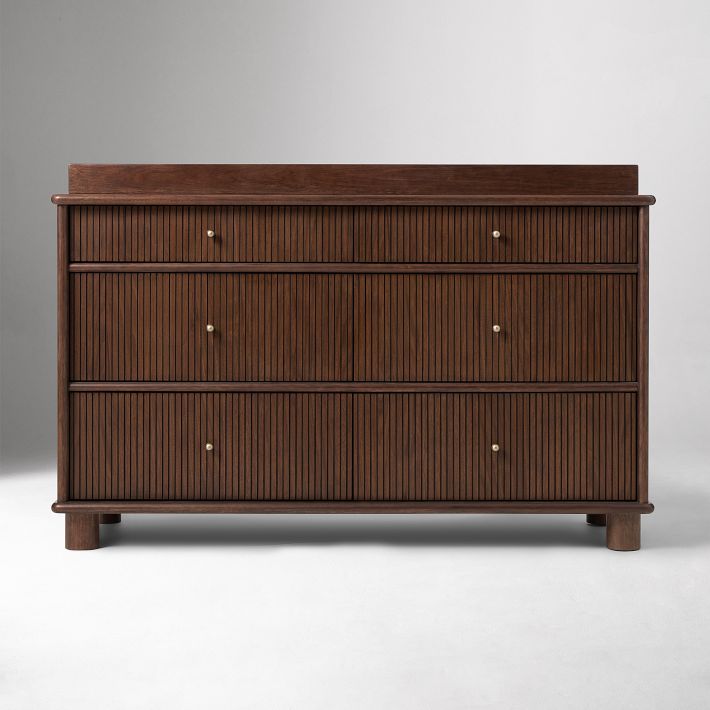solid wood dresser changing table low voc water-based finish eu Clover Green 6 Drawer Stages Crib San Marino Seven Drawer Changing