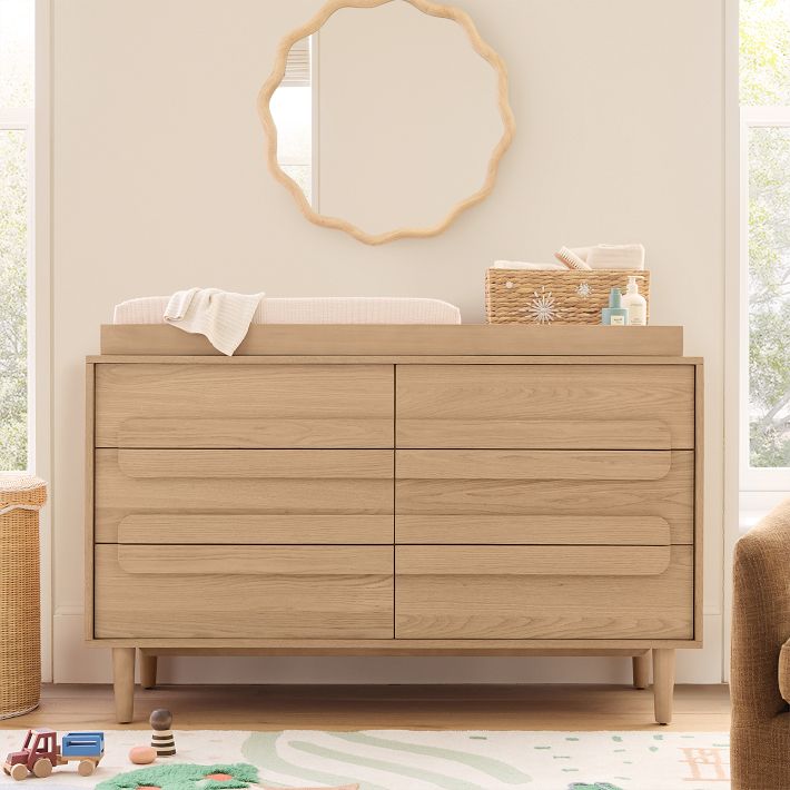 Gemini 6-Drawer Wide Dresser with Removable Topper (56