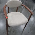 Open Box: Edison Dining Arm Chair - Performance Chenille Tweed Sand, Cool Walnut