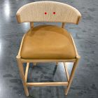 Open Box: Ezra Bar Stool (30.5") - Ludlow Leather Sesame, Blonde