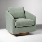 Open Box: Imogene Swivel Chair - Performance Chenille Crossweave Seaglass, Almond