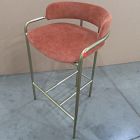 Open Box: Lenox Counter Stool (26") - Performance Distressed Velvet Burnt Umber, Blackened Brass
