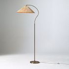 Open Box: Lorelei Floor Lamp (61") - Champagne Bronze, Wrapped Woven Raffia