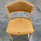 Open Box: Marcus Samuelsson Leather Dining Chair - Ludlow Leather Sesame, Blonde