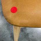 Open Box: Marcus Samuelsson Leather Dining Chair - Ludlow Leather Sesame, Blonde