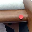 Open Box: Nils Chair Ottoman - Deluxe Velvet Clay, Cool Walnut