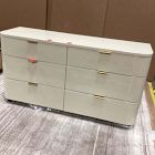 Open Box: Shea High-Gloss Enameled Lacquer 6-Drawer Dresser (60") - Ivory, Antique Brass