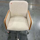 Open Box: Show Wood Swivel Office Chair - Deco Weave Sand, Acorn, Brushed Stainless Steel