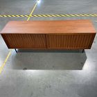 Open Box: Slatted Media Console (67") - Walnut, Dark Bronze