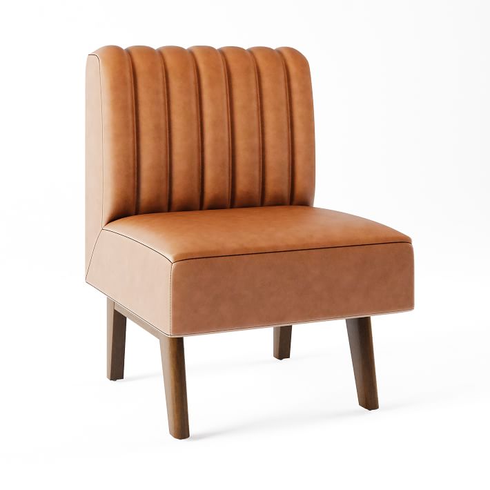 Novak Leather Banquette, Vertical Tufting | West Elm