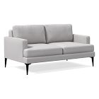 Andes 60" Multi-Seat Sofa, Petite Depth, Performance Chenille Tweed, Frost Gray, Dark Pewter