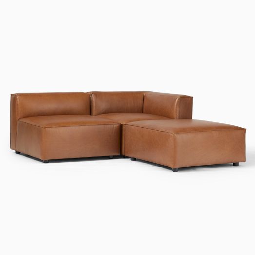 Remi Modular Leather 3-Piece Sectional (72") by West Elm