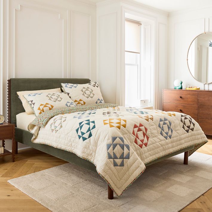 Misha & Puff Patchwork Triangle Quilt & Shams | West Elm