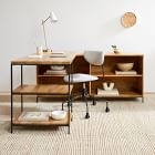 Industrial Storage Modular Desk w/ Open Shelves &amp; Bookcase (64")
