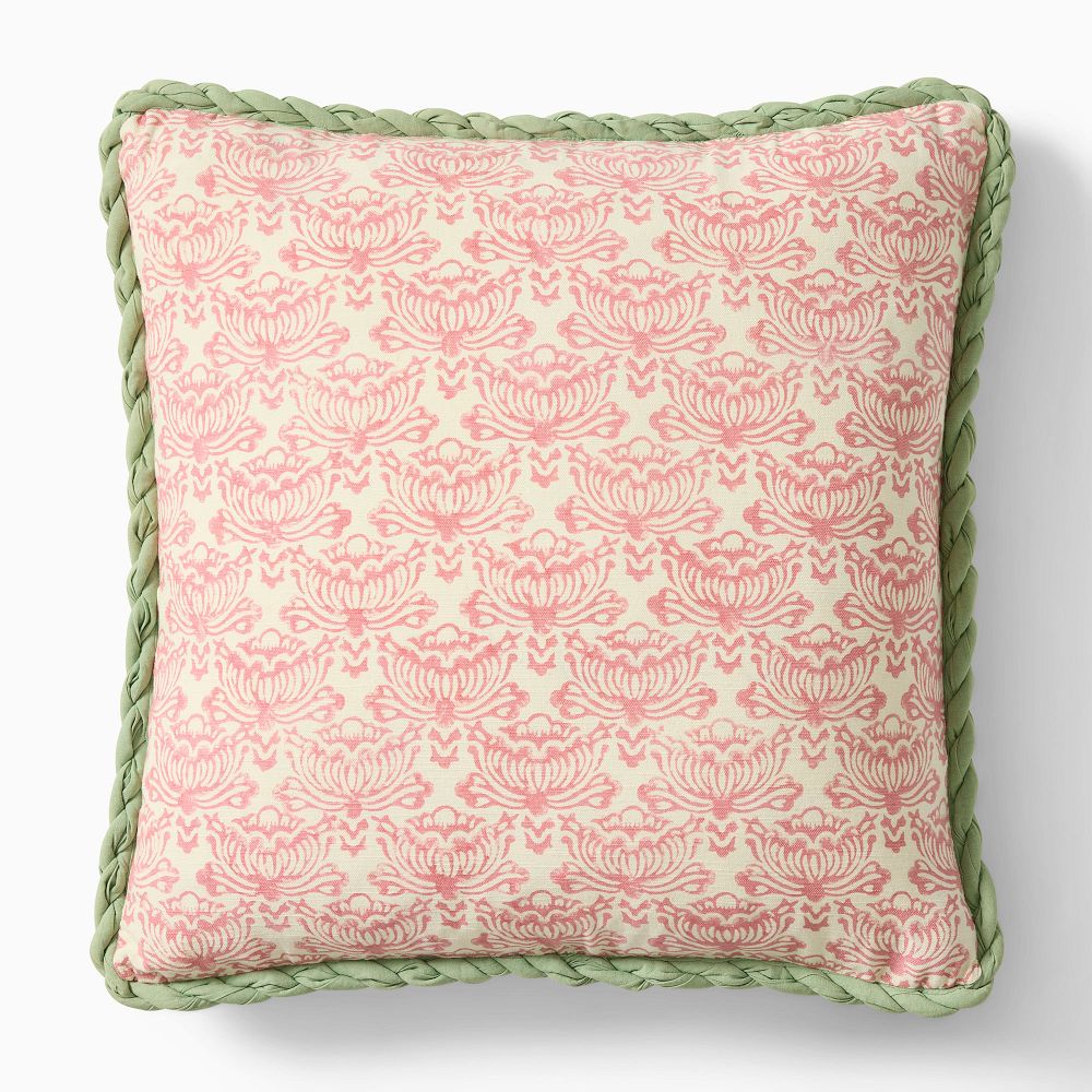 Lotus Pillow Cover - Brandied Apricot/Fair Green, 20x20