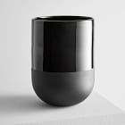 Two-Toned Black Glass Candles - Cedarwood Moss