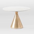 Silhouette Pedestal Marble Round Dining Table &amp; Chairs Set
