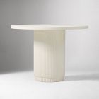 Fluted Outdoor Bistro Table (44") &amp; Ventura Stacking Dining Chairs Set