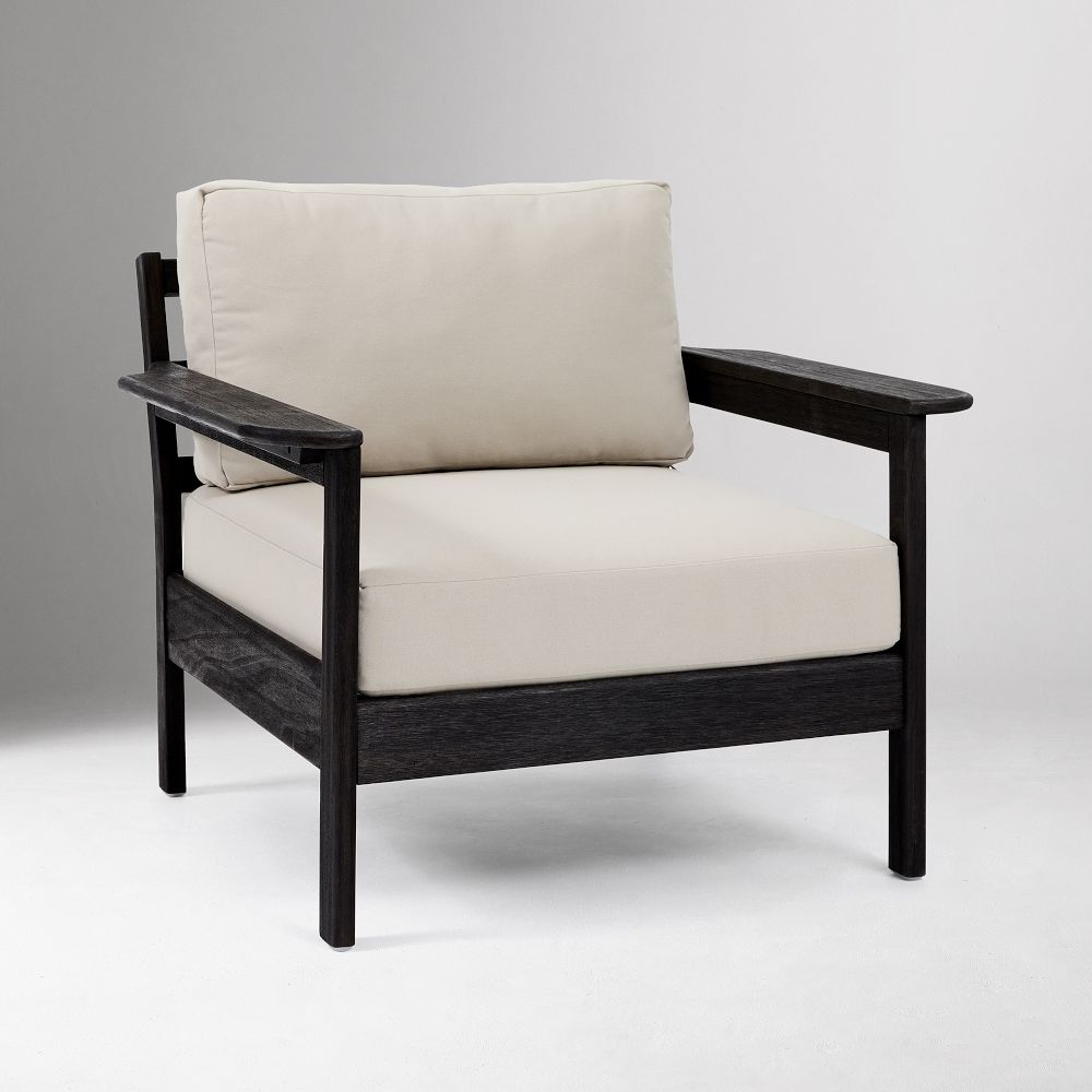 Playa Outdoor Lounge Chair - Weathered Black, Pearl Gray, Individual