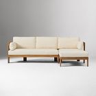 Monterey Outdoor Teak 2-Piece Chaise Sectional, Lounge Chair &amp; Kos Coffee Table (36") Set