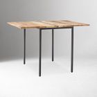 Open Box: Box Frame Drop Leaf Extendable Table (24"&ndash;48") - Raw Mango, Dark Bronze