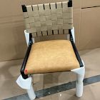 Open Box: Dunham Dining Chair - Ludlow Leather Sesame, Black, Sand Straps