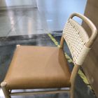 Open Box: Eindhoven Leather Dining Chair - Ludlow Leather Sesame, Blonde