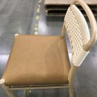 Open Box: Eindhoven Leather Dining Chair - Ludlow Leather Sesame, Blonde
