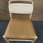 Open Box: Eindhoven Leather Dining Chair - Ludlow Leather Sesame, Blonde