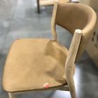 Open Box: Marcus Samuelsson Leather Dining Chair - Ludlow Leather Sesame, Blonde