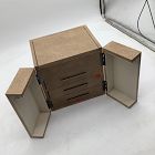 Open Box: Modern Fluted Jewelry Box, Cube (10"H) - Dune
