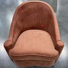 Open Box: Pierce &amp; Ward Curved Slipper Chair - Deluxe Velvet Burnt Umber, Nutmeg
