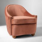 Open Box: Pierce &amp; Ward Curved Slipper Chair - Deluxe Velvet Burnt Umber, Nutmeg