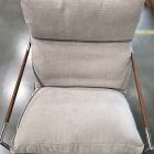 Open Box: Stuart Sling Chair -  Performance Chenille Crossweave Sand, Polished Stainless Steel