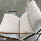 Open Box: Stuart Sling Chair -  Performance Chenille Crossweave Sand, Polished Stainless Steel